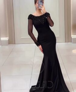 فستان سهرة كريب استرتش