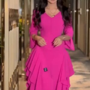 فساتين سهرة لون فوشي