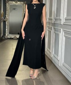 فستان سهرة اسود فخم وانيق