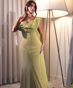 احلى فستان سهرة لون ليموني