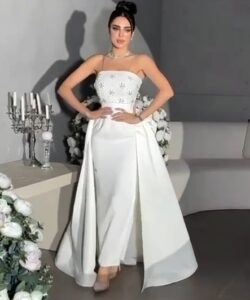 أجمل فستان سهرة لون ابيض