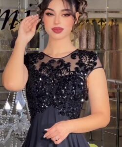 فساتين سهرة لون أسود فخم وانيق