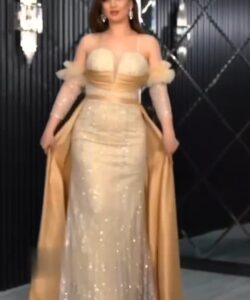 فستان سهرة بذيل طويل