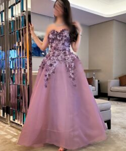 أجمل فستان سهرة لون لحمي