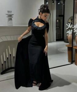 فستان سهرة أسود فخم وانيق