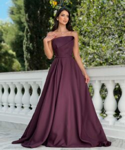 أجمل فساتين سهرة لون عودي