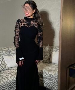 أجمل فستان سهرة كريب استرتش