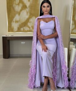 فستان سهرة لون موف روعه