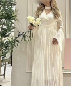 أجمل فستان سهرة لون اوفوايت فوشي