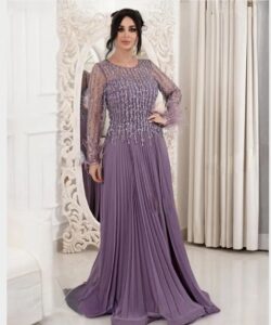 فستان سهرة مشاهير لون موف