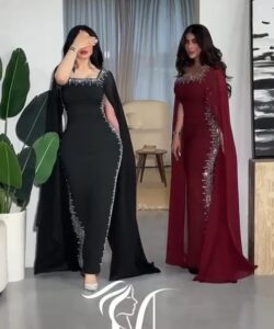 أجمل فساتين سهرة لون اسود وأحمر