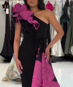 احلى فساتين سهرة بذيل طويل