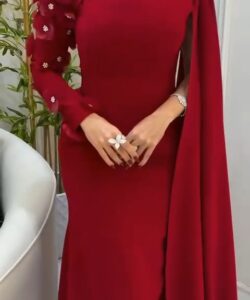 أجمل فستان سهرة لون أحمر