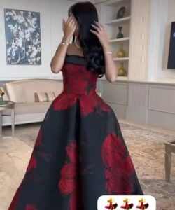 فستان سهرة طويل منفوش