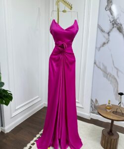 فستان سهرة لون فوشيا تحفه