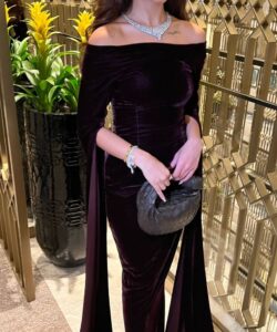 أجمل فستان سهرة مخمل