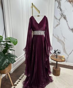 احلى فستان سهرة لون تيفاني