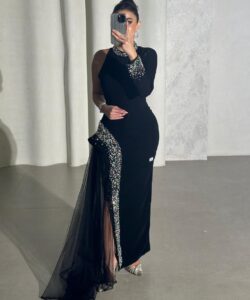 فستان سهرة اسود فخم وانيق