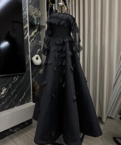 أجمل فساتين لون اسود طويلة فخمة وانيقه