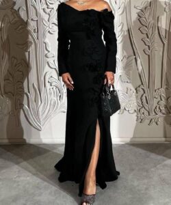 فستان سهرة لون اسود روعه