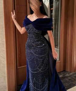 أجمل فستان سهرة فخم قماش جوخ