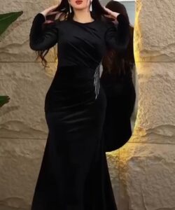 فستان سهرة مخمل روعه