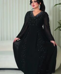 أجمل فساتين سهرة لون اسود طويلة