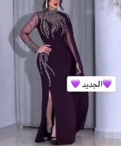 أجمل فستان سهرة كريب استرتش