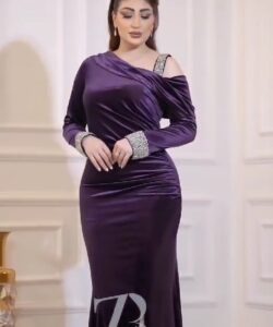 فساتين سهرة مخمل فخم وانيق