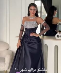 فستان سهرة لون كحلي روعه