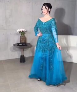 احلى فستان سهرة تل مطرز كمبيوتر