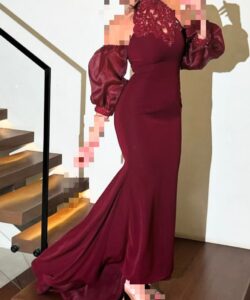 احلى فستان للسهرة لون نبيتي