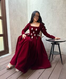 أجمل فستان سهرة جوخ شتوي