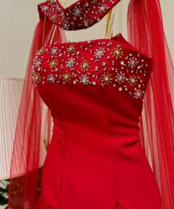 احلى فستان سهرة لون أحمر