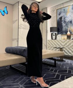 أجمل فستان سهرة مخمل جوخ