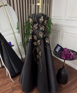 فستان سهرة لون اسود فخم وانيق