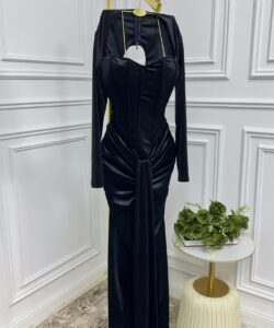 فستان سهرة مخمل اسود