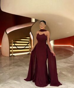 فساتين سهرة لون عودي