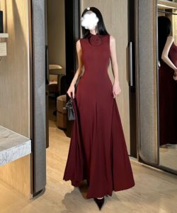 افخم فستان سهرة لون عودي