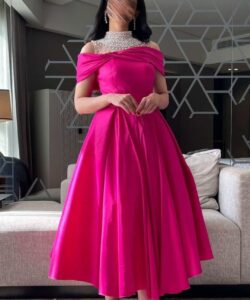 فساتين سهرة لون فوشيا فخمة وانيقه