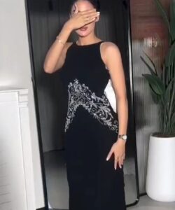 احلى فساتين سهرة بذيل طويل