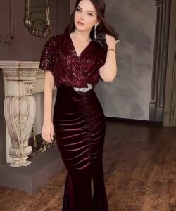 احلى فساتين سهرة مخمل