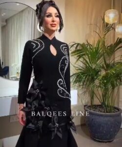 فستان سهرة لون اسود فخم وانيق