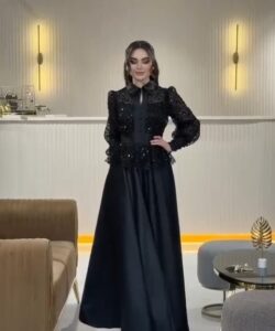 فستان سهرة لون اسود روعه