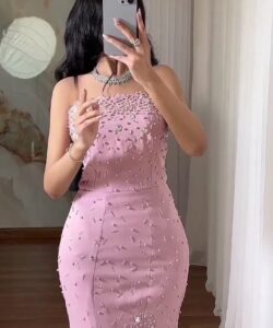 فساتين سهرة بدون أكمام تحفه