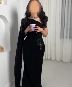 فستان سهرة اسود كريب