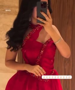 فستان سهرة لون أحمر فخم وانيق