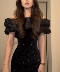 فستان سهرة سن محير جميل جدا