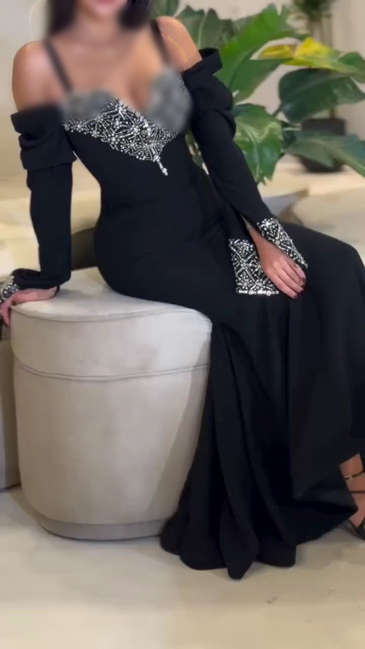 احلى فساتين سهرة لون اسود طويل - الصورة 3