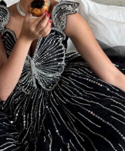 فستان سهرة اسود فخم وانيق